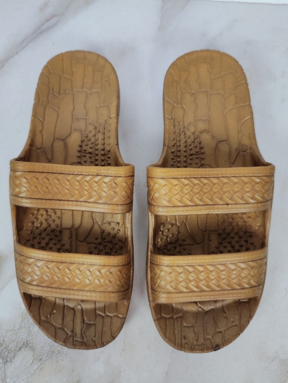 Imperial Hawaii Women's Brown Rubber Jandals Slides Jesus Sandals, Sz 6